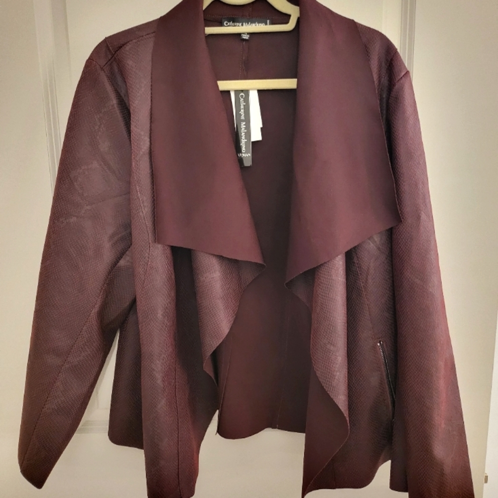 Casual Faux Leather Women's Blazer